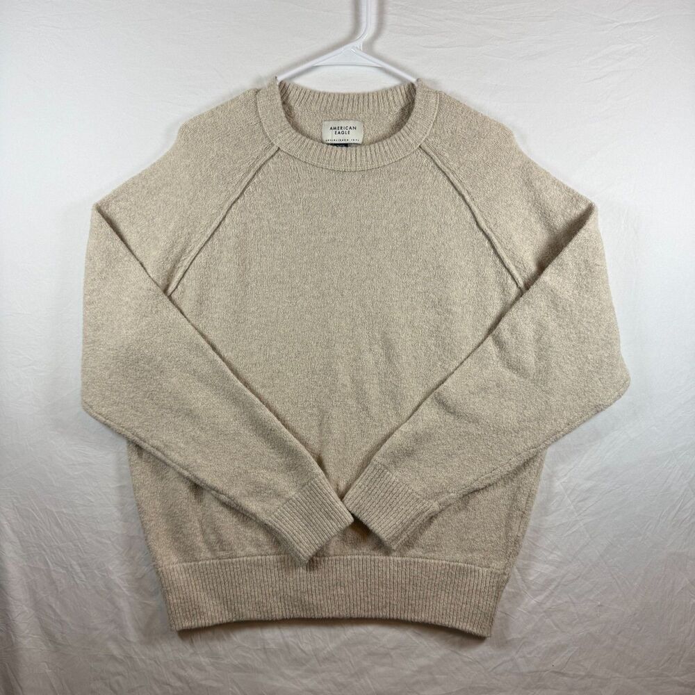 American Eagle Oatmeal Crewneck Raglan Sweater Sz M